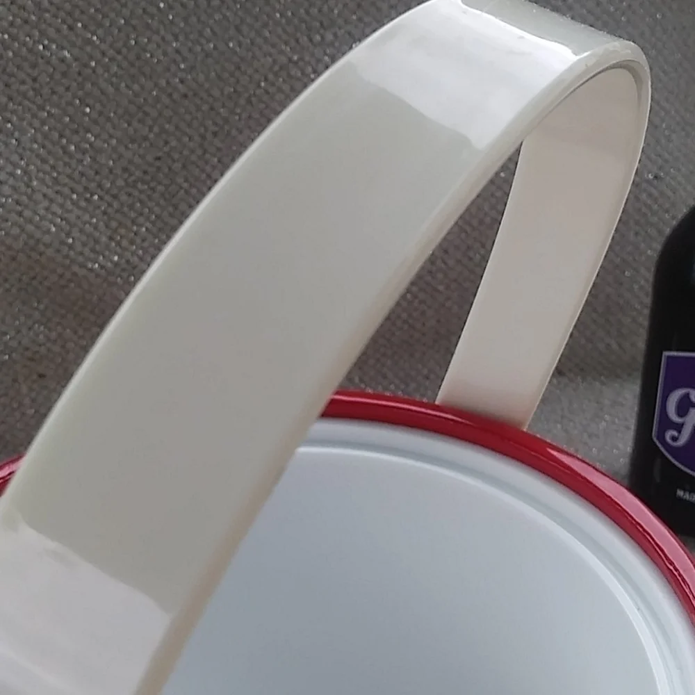 Perfectly Retro Mid-Century Modern Vinyl Red and White Ice Bucket with Lid